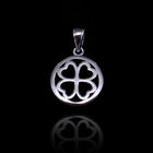 Pure 925 Plain Silver Pendant Round / Lucky Clover Shape Jewelry