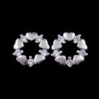 Heart / Flower Shaped Silver Cubic Zirconia Earrings For Woman / 925 Sterling Silver Earrings