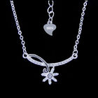 Bow Knot Shape Silver Pearl Necklace/ Real 925 Silver Pearl Drop Pendant Necklace