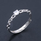 Suitable Silver Cubic Zirconia Rings White Gold Rings Wings Shape For Cute Girl