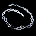 Five Flowers Silver Cubic Zirconia Bracelet Korean Style For Young Girls
