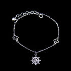 Cross Sterling Silver Heart Bracelet / Lightweight 925 Silver Chain Bracelet