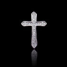Cross Shape Silver Cubic Zirconia Pendant For Engagement , Gift , Party