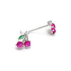 Summer 925 Silver Earrings Apple Heart Children Jewelry Fruit Colorful Shining